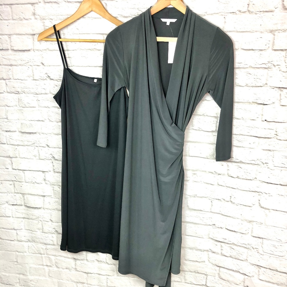 NWT Cassis Grey Crisscross Dress Size Small